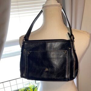 Etienne Aigner Black Leather Shoulder Bag